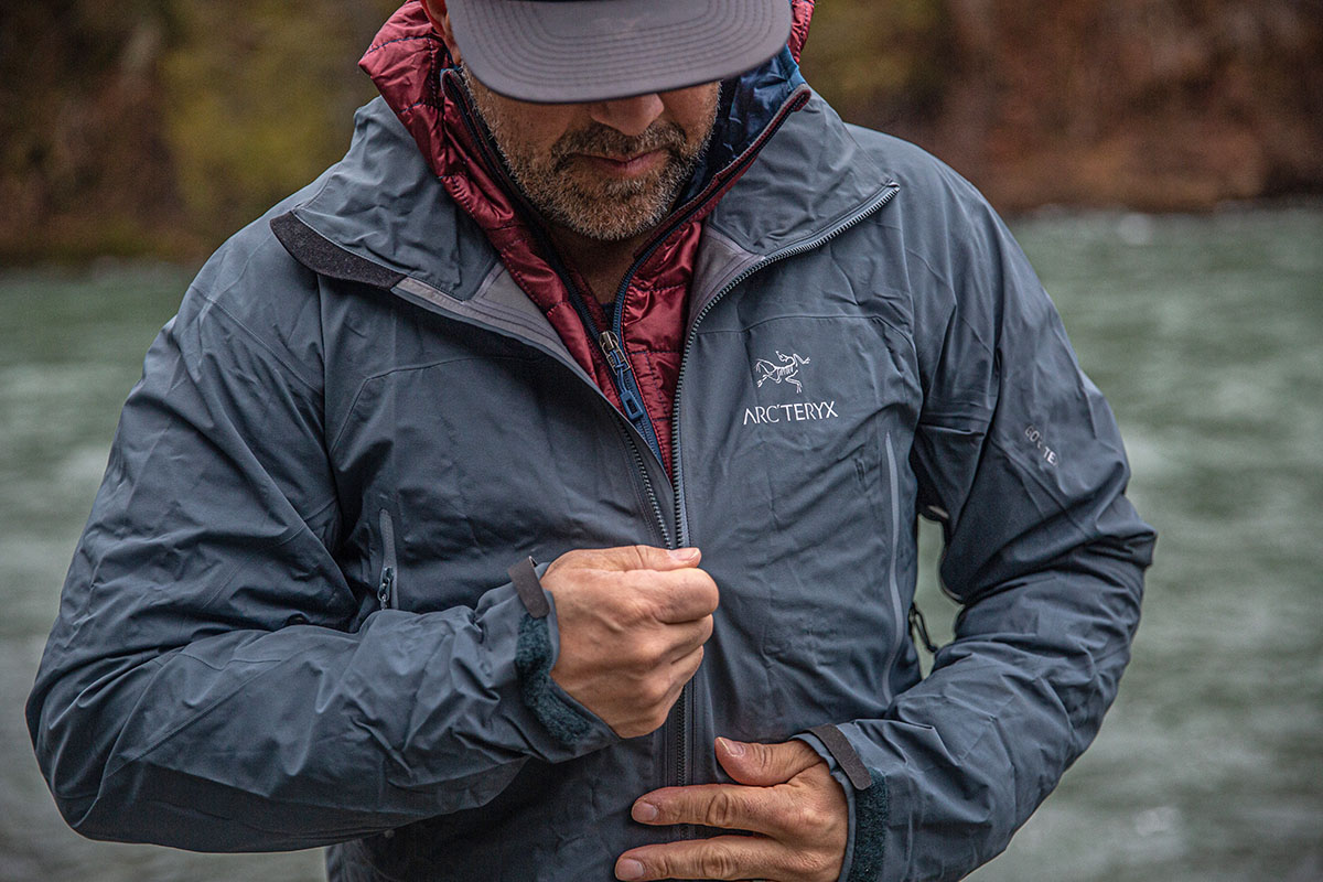 Patagonia Nano Puff Hoody (layered under Arc'teryx shell)